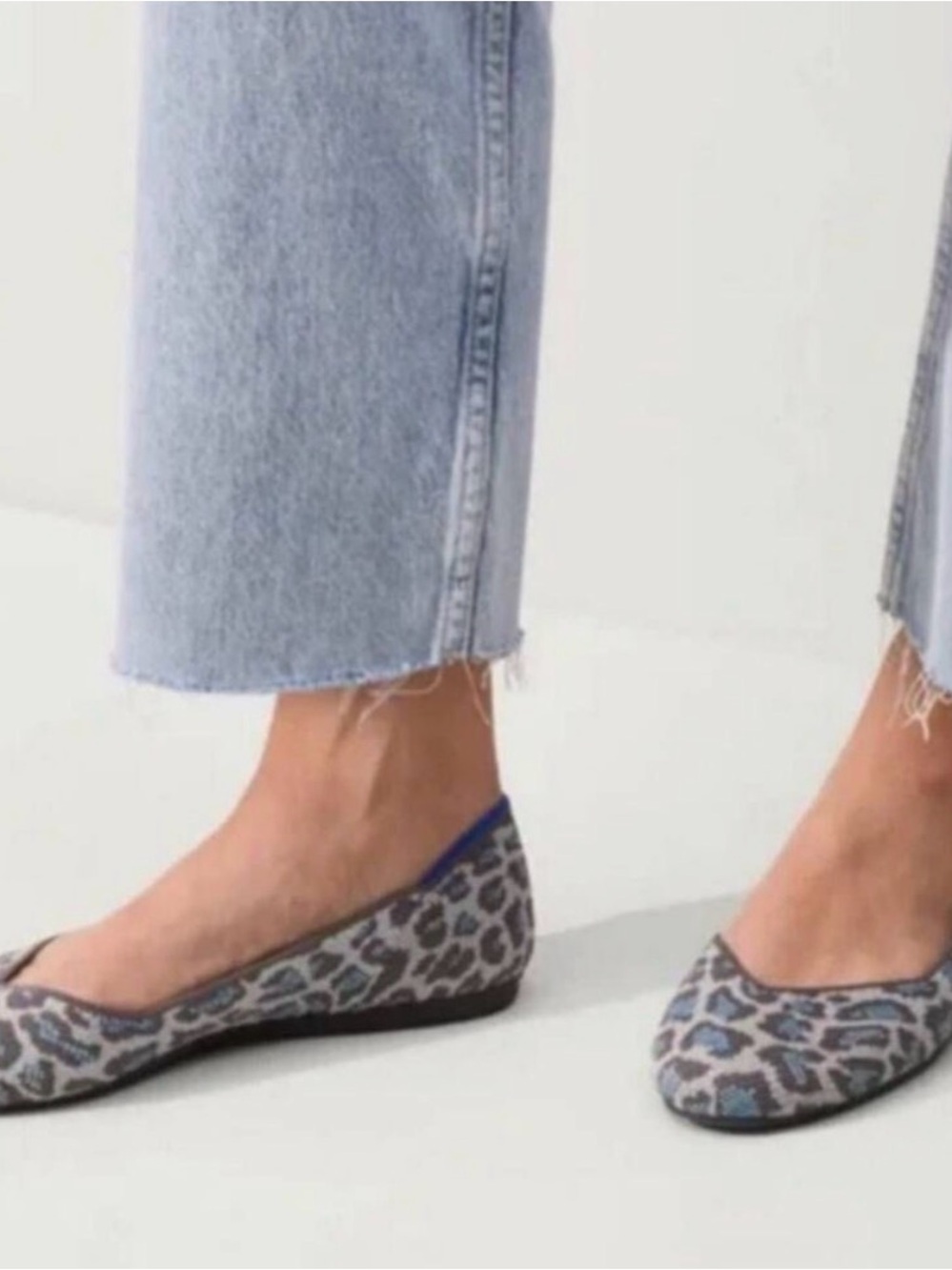 ROTHY'S Gray & Blue Leopard Print Flats | Size 7 | Retired